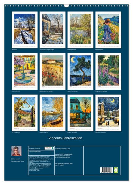 Produktbild: Vincents Jahreszeiten (Wandkalender 2026 DIN A2 hoch), CALVENDO Monatskalender