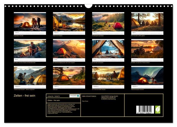 Produktbild: Zelten - frei sein (Wandkalender 2026 DIN A3 quer), CALVENDO Monatskalender