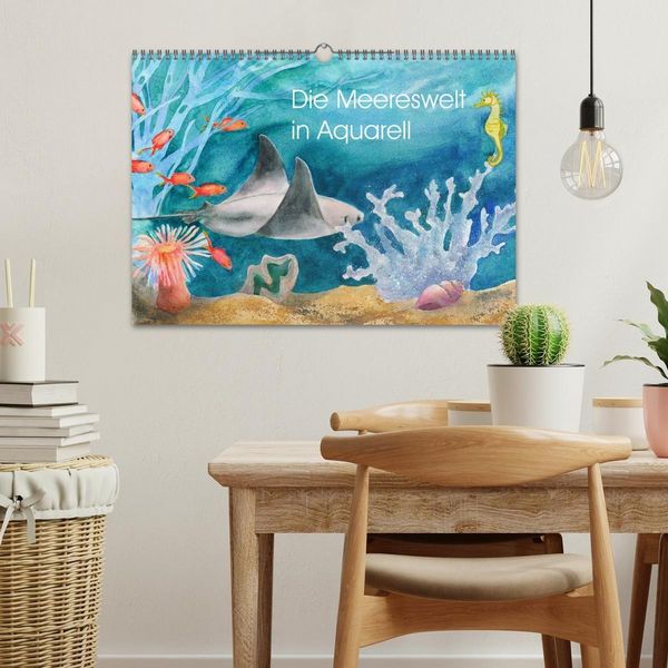 Produktbild: Die Meereswelt in Aquarell (Wandkalender 2027 DIN A3 quer), CALVENDO Monatskalender