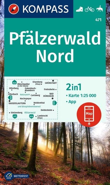 KOMPASS Wanderkarte 471 Pfälzerwald Nord 1:25.000, Sonstige von , Kompass-Karten, 9783991540847