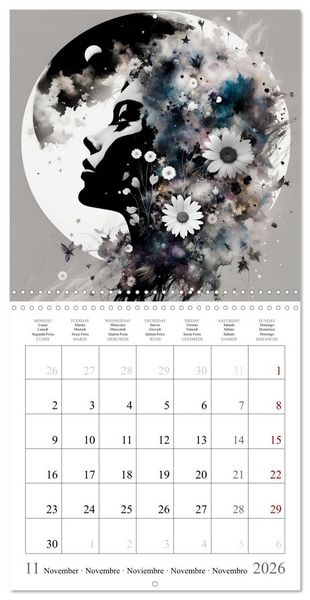 Produktbild: Silhouettes myst&eacute;rieuses (Calendrier mural carr&eacute; 2026 30x30 cm) Calendrier double avec une page pour vos prises de notes