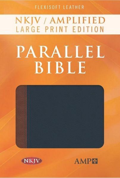 Produktbild: NKJV Amplified Parallel Bible, Flexisoft (Imitation Leather, Blue/Brown)