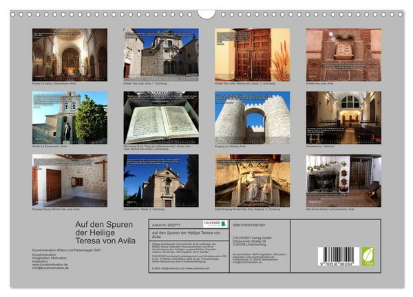 Produktbild: Auf den Spuren der Heilige Teresa von Avila (Wandkalender 2026 DIN A3 quer), CALVENDO Monatskalender