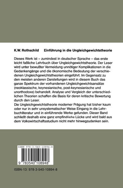 Produktbild: Einf&uuml;hrung in die Ungleichgewichtstheorie