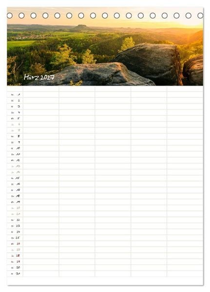 Produktbild: Familienkalender - Wandern im Elbsandsteingebirge (Tischkalender 2027 DIN A5 hoch), CALVENDO Monatskalender