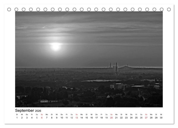 Produktbild: Bochum Black and White (Tischkalender 2026 DIN A5 quer), CALVENDO Monatskalender