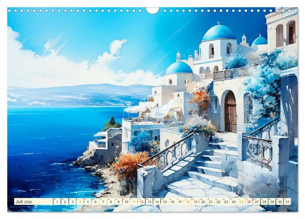 Produktbild: Santorini Inseltr&auml;ume (Wandkalender 2026 DIN A3 quer), CALVENDO Monatskalender