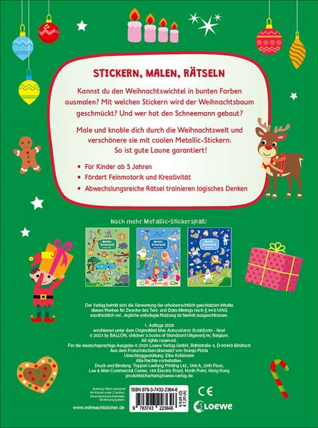 Produktbild: Metallic-Stickerspa&szlig; - Weihnachten
