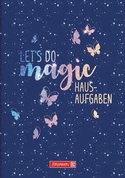 Produktbild: Brunnen Hausaufgabenheft Magic Butterfly &brvbar; A5, 48 Blatt, rosarot/lila