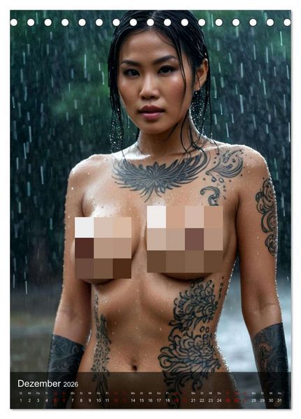 Produktbild: Tattoo Queens Asien (Tischkalender 2026 DIN A5 hoch), CALVENDO Monatskalender