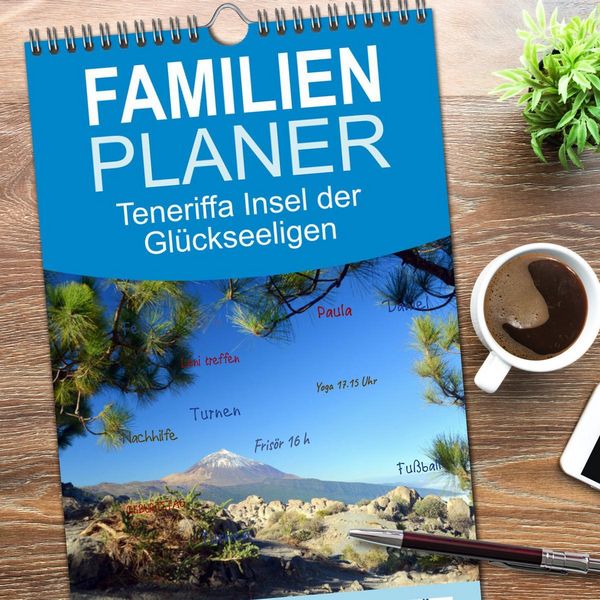 Produktbild: Familienplaner 2026 - Teneriffa Insel der Gl&uuml;ckseeligen mit 5 Spalten (Wandkalender, 21 x 45 cm) CALVENDO