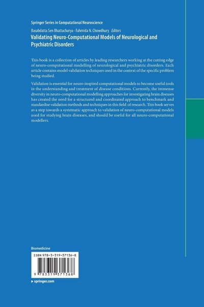 Produktbild: Validating Neuro-Computational Models of Neurological and Psychiatric Disorders