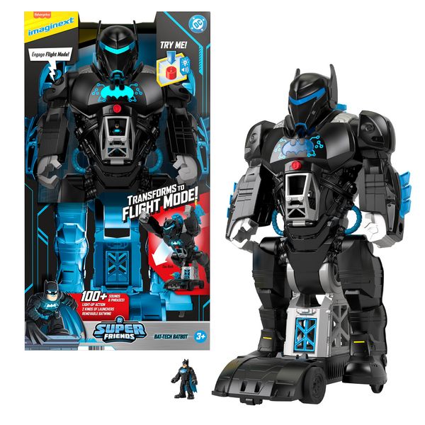 Produktbild: Imaginext DC Super Friends Bat-Bot, Batman Spielzeug (transformierend)