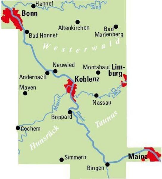 Produktbild: BVA ADFC Regionalkarte Koblenz Mittelrheintal 1:75.000