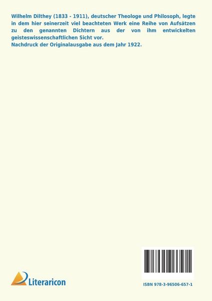 Produktbild: Das Erlebnis und die Dichtung