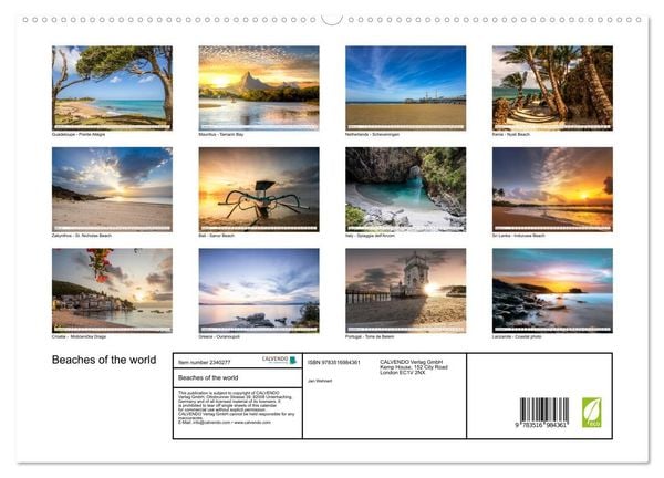 Produktbild: Beaches of the world (High Quality Premium Wall Calendar 2027 DIN A2 landscape),CALVENDO 12 Month Wall Calendar