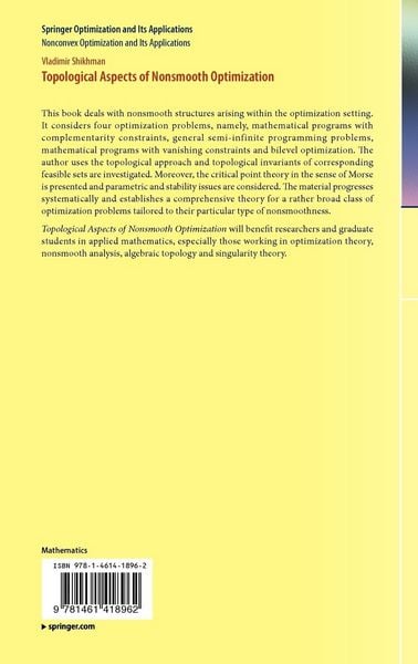 Produktbild: Topological Aspects of Nonsmooth Optimization