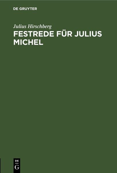 Produktbild: Festrede f&uuml;r Julius Michel