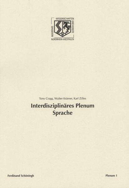 Produktbild: Interdisziplin&auml;res Plenum Sprache