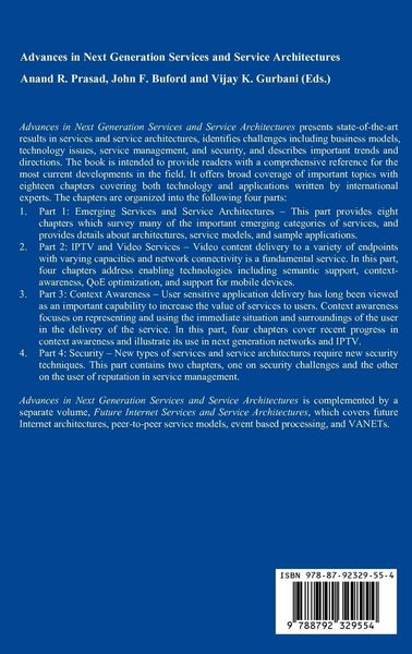 Produktbild: Advances in Next Generation Services and Service Architectures