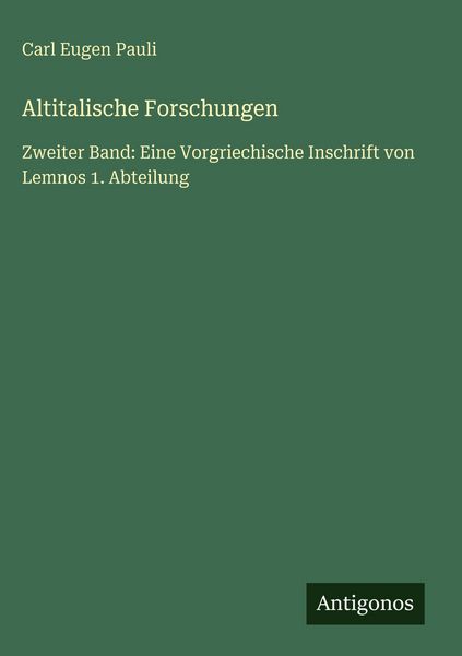 Produktbild: Altitalische Forschungen