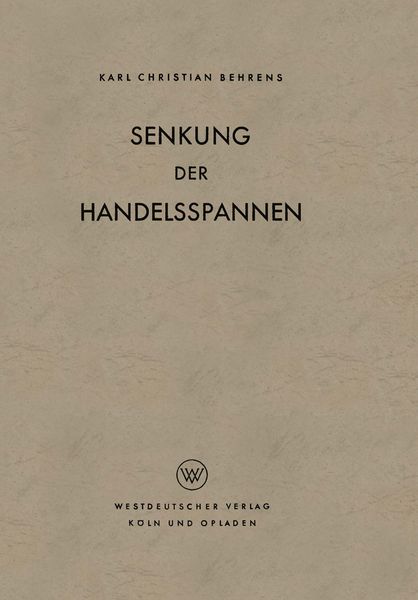 Produktbild: Senkung der Handelsspannen