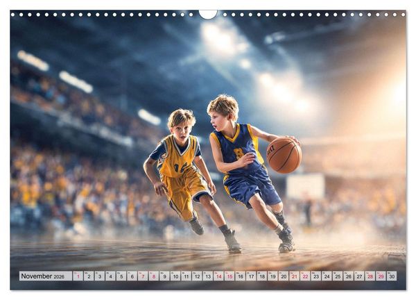 Produktbild: Basketball - Kids in Action (Wandkalender 2026 DIN A3 quer), CALVENDO Monatskalender
