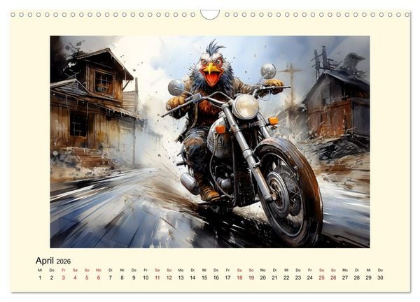 Produktbild: Verr&uuml;ckte H&uuml;hner (Wandkalender 2026 DIN A3 quer), CALVENDO Monatskalender