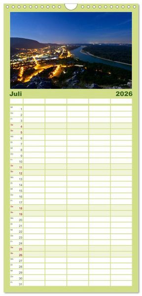 Produktbild: Familienplaner 2026 - &Ouml;sterreichs Donau mit 5 Spalten (Wandkalender, 21 x 45 cm) CALVENDO