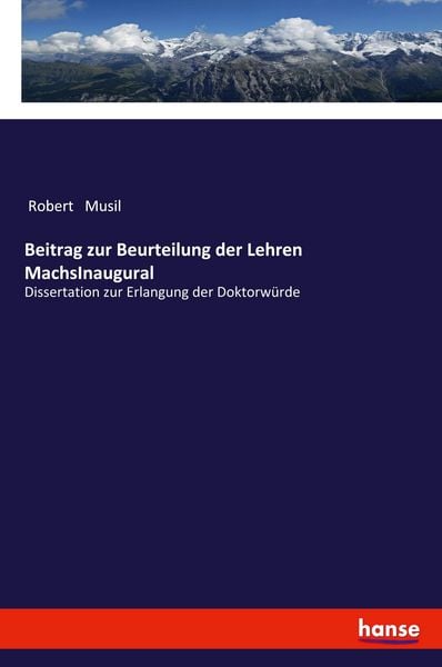 Produktbild: Beitrag zur Beurteilung der Lehren MachsInaugural