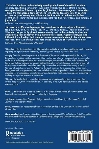 Produktbild: Critical Incidents in Journalism