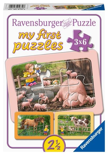 Produktbild: Kinderpuzzle 3x6 Teile - Lotta auf dem Bauernhof