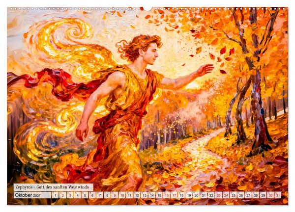 Produktbild: G&ouml;tter der Elemente - Griechische Mythologie Kunstkalender (hochwertiger Premium Wandkalender 2027 DIN A2 quer), Kunstdruck in Hochglanz
