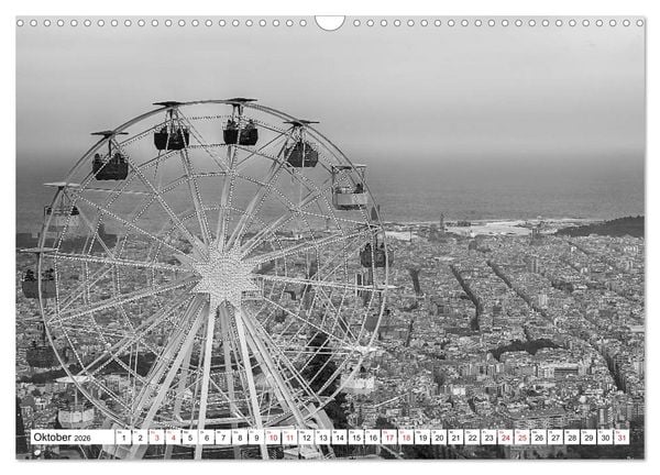 Produktbild: Barcelona Schwarz / Wei&szlig; Impressionen (Wandkalender 2026 DIN A3 quer), CALVENDO Monatskalender