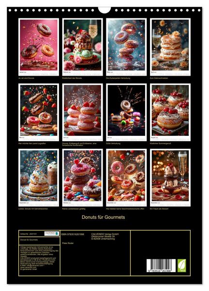 Produktbild: Donuts f&uuml;r Gourmets (Wandkalender 2026 DIN A3 hoch), CALVENDO Monatskalender