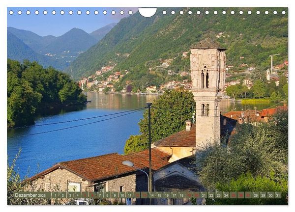 Produktbild: Comer See - Mediterraner Charme in alpiner Landschaft (Wandkalender 2026 DIN A4 quer), CALVENDO Monatskalender