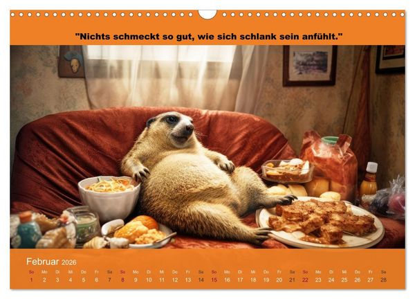 Produktbild: Der tierisch lustige Abnehmkalender (Wandkalender 2026 DIN A3 quer), CALVENDO Monatskalender