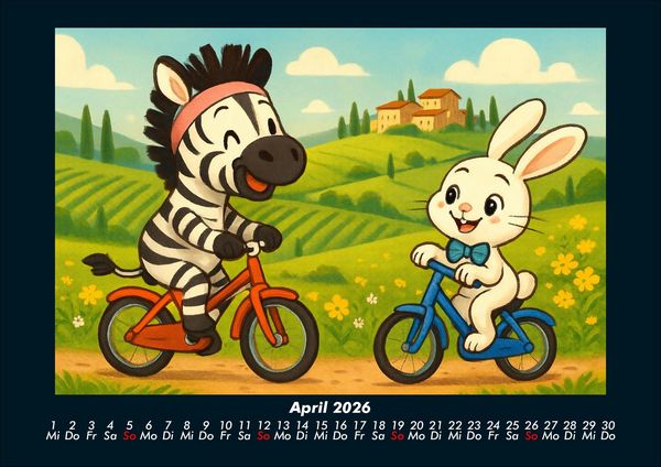 Produktbild: Zara & Bouncy in Italien 2026 Fotokalender DIN A4