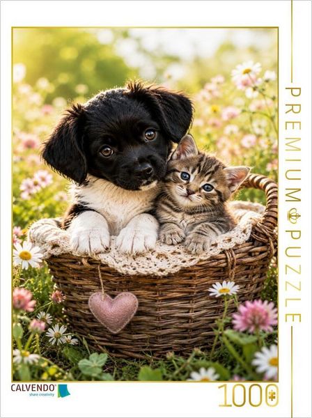 CALVENDO Puzzle Geborgen zusammen | 1000 Teile Lege-Größe 64 × 48 cm Foto-Puzzle für glückliche Stunden