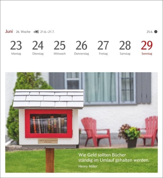 'Die Welt der Bücher Postkartenkalender 2025 - Wochenkalender mit 53 Literaturpostkarten 