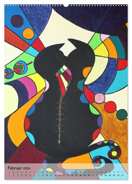 Produktbild: K&auml;tz, Petra Kolossa, Pop-Art-Kunstdrucke (hochwertiger Premium Wandkalender 2026 DIN A2 hoch), Kunstdruck in Hochglanz