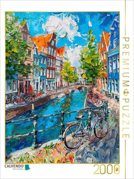 Produktbild: CALVENDO Puzzle Malerische Stadt der Fahrr&auml;der in Holland. | 2000 Teile Lege-Gr&ouml;&szlig;e 90x67cm Foto-Puzzle f&uuml;r gl&uuml;ckliche Stunden