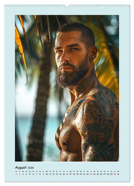 Produktbild: Strandsommer. M&auml;nner. Coole Typen am Meer (hochwertiger Premium Wandkalender 2026 DIN A2 hoch), Kunstdruck in Hochglanz
