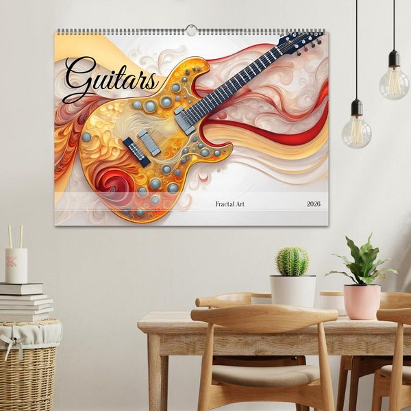 Produktbild: Guitars Fractal Art (Wall Calendar 2026 DIN A2 landscape), CALVENDO 12 Month Wall Calendar