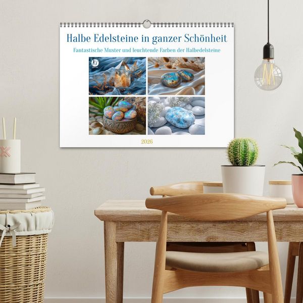 Produktbild: Halbe Edelsteine in ganzer Sch&ouml;nheit (Wandkalender 2026 DIN A3 quer), CALVENDO Monatskalender