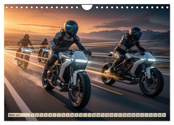 Produktbild: E-Motorrad-Biker (Wandkalender 2027 DIN A4 quer), CALVENDO Monatskalender