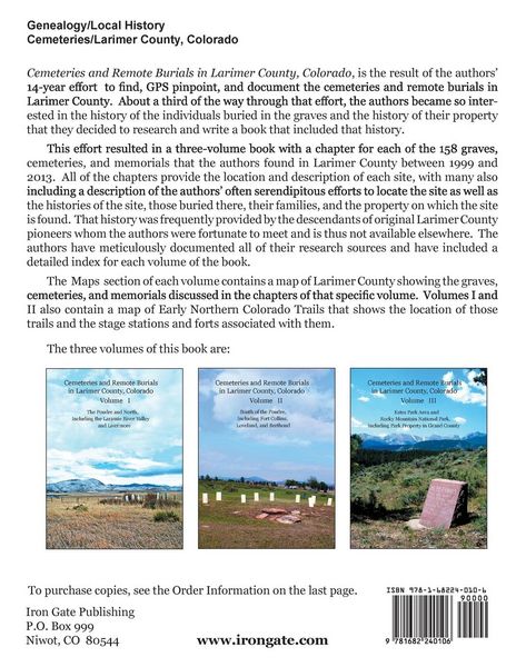 Produktbild: Cemeteries and Remote Burials in Larimer County, Colorado, Volume I