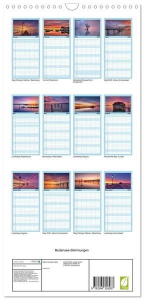 Produktbild: Familienplaner 2027 - Bodensee-Stimmungen mit 5 Spalten (Wandkalender, 21 x 45 cm) CALVENDO