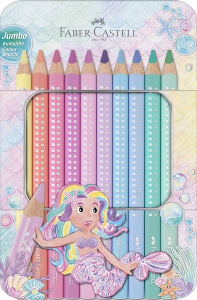 Produktbild: Faber-Castell Buntstifte Jumbo Sparkle pastell 10 St&uuml;ck Metalletui
