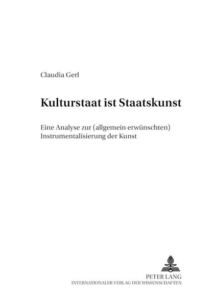 Produktbild: Kulturstaat ist Staatskunst